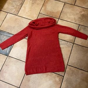 Soft and Comfortable Large Tuttleneck Sweater Red